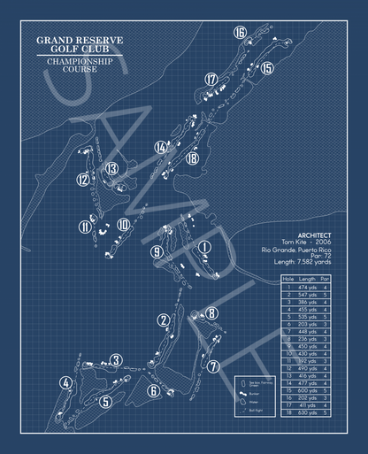 Grand Reserve Golf Club Championship Course Blueprint (Print)