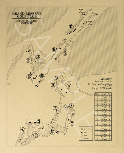 Grand Reserve Golf Club Championship Course Outline (Print)