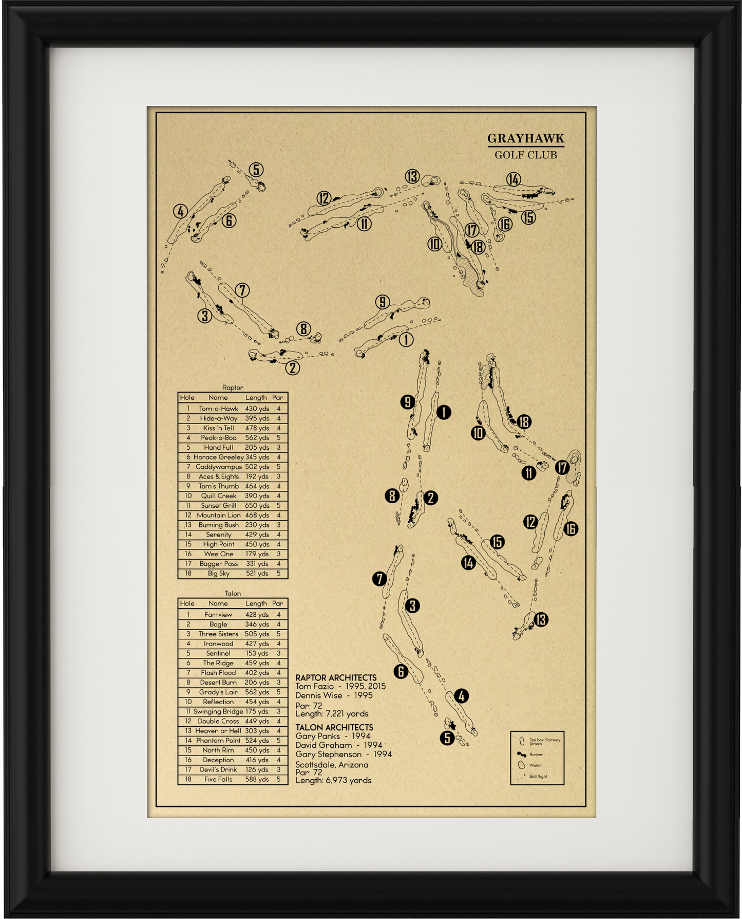 Grayhawk Golf Club Outline (Print)