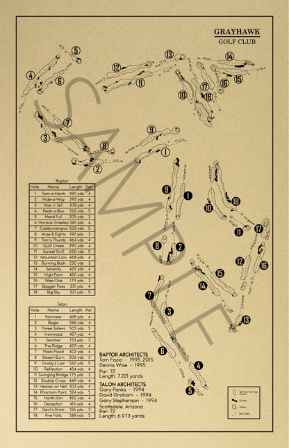 Grayhawk Golf Club Outline (Print)