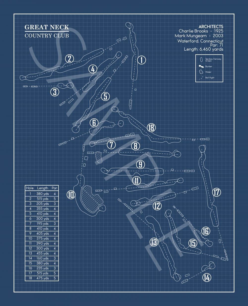 Great Neck Country Club Blueprint (Print)