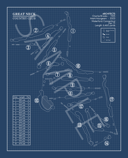 Great Neck Country Club Blueprint (Print)