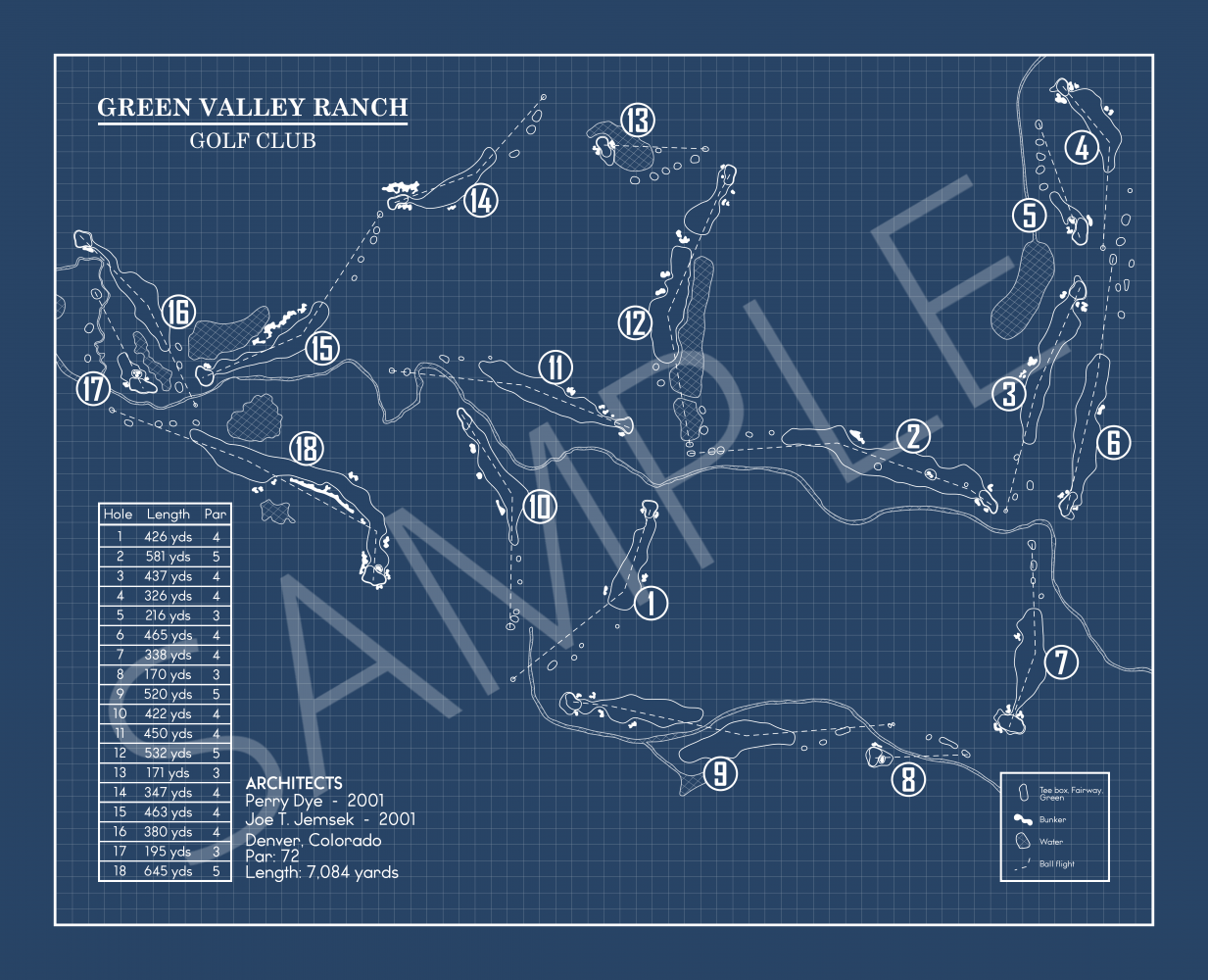 Green Valley Ranch Golf Club Blueprint (Print)