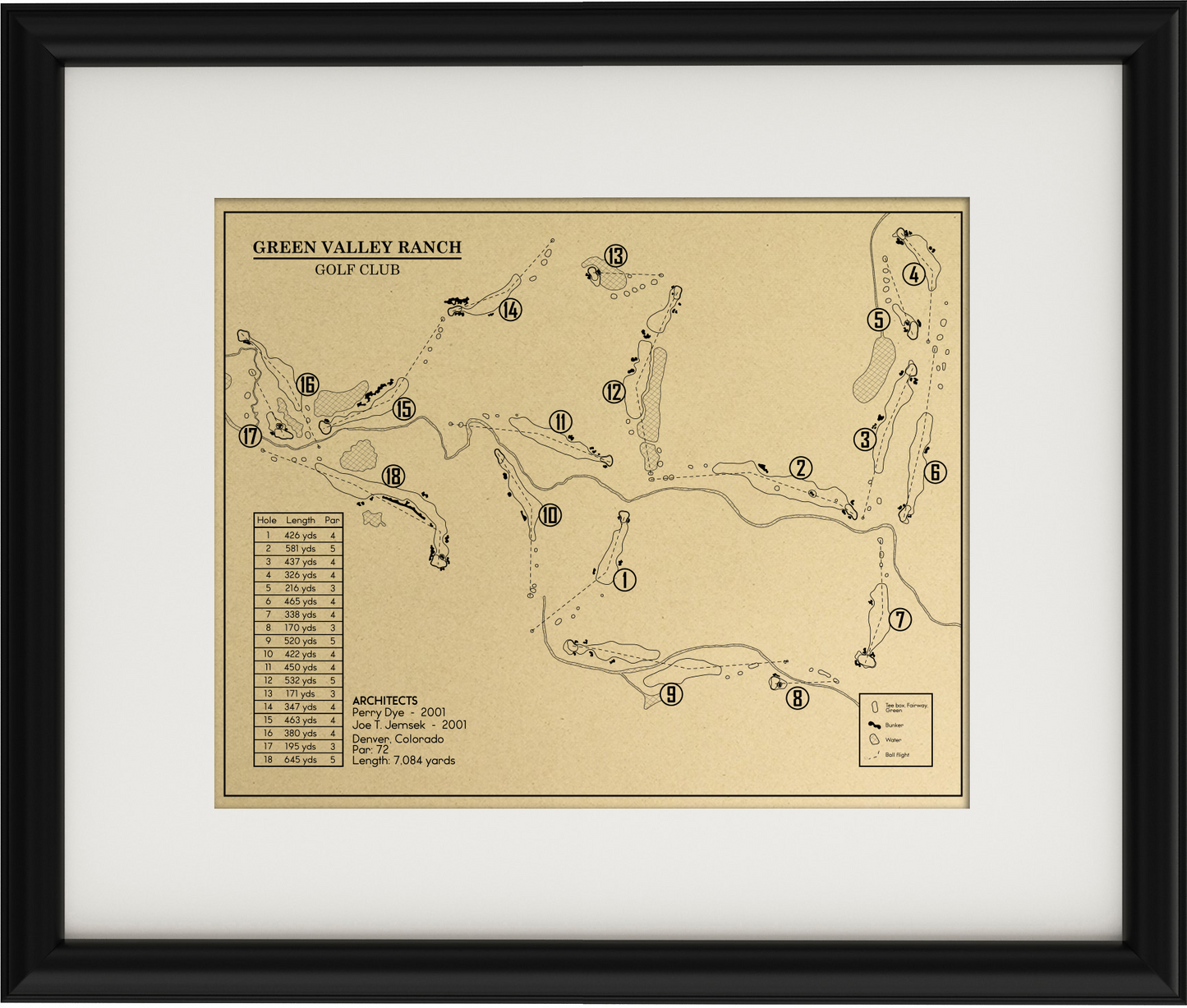 Green Valley Ranch Golf Club Outline (Print)