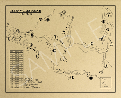 Green Valley Ranch Golf Club Outline (Print)