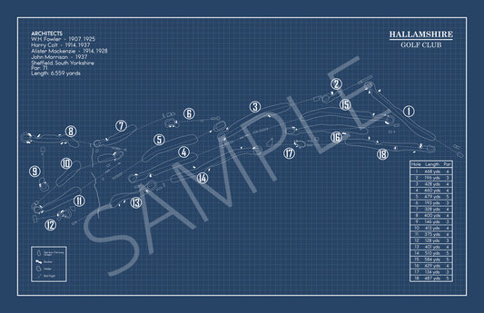 Hallamshire Golf Club Blueprint (Print)