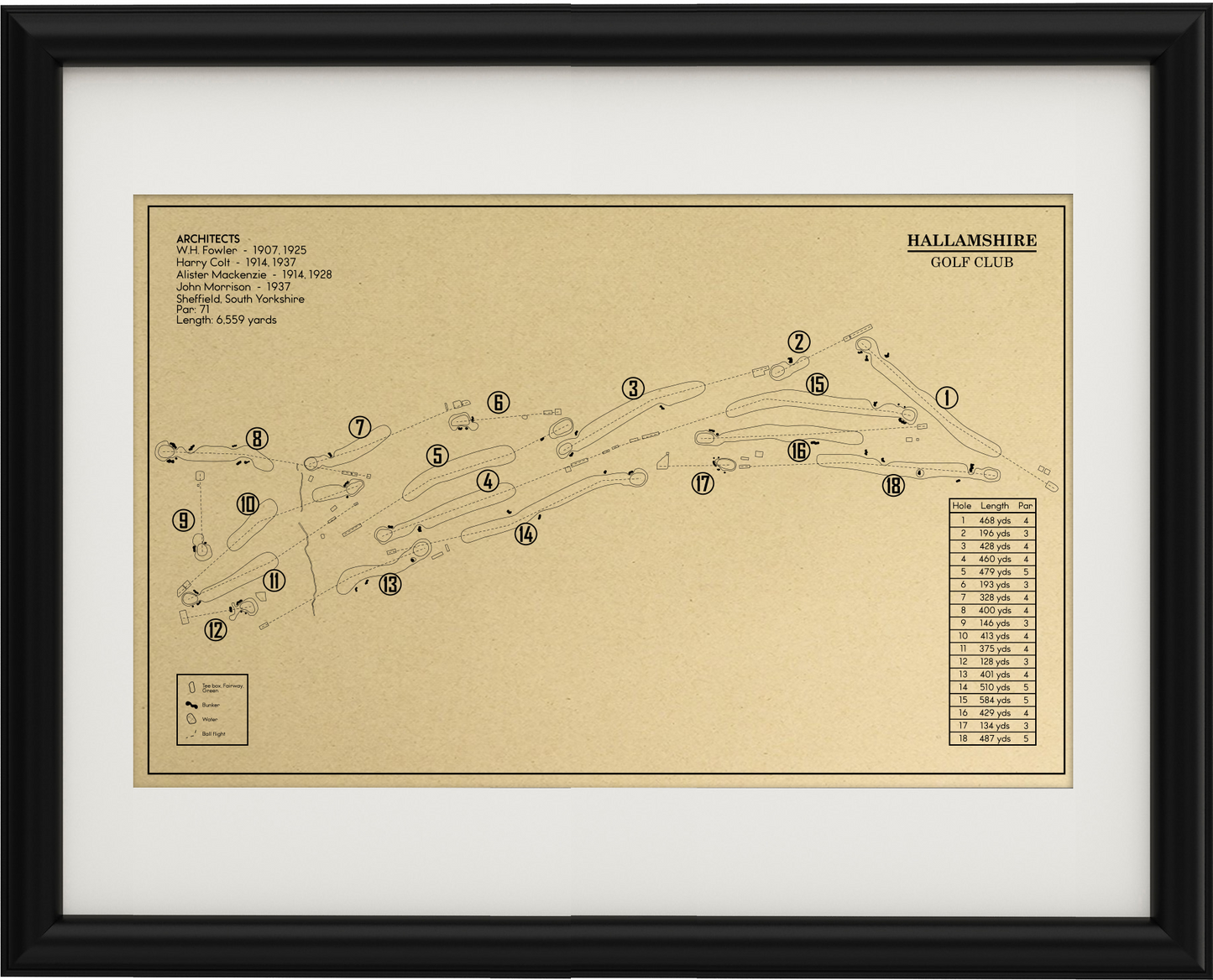 Hallamshire Golf Club Outline (Print)