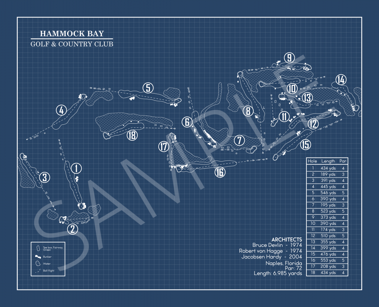 Hammock Bay Golf & Country Club Blueprint (Print)