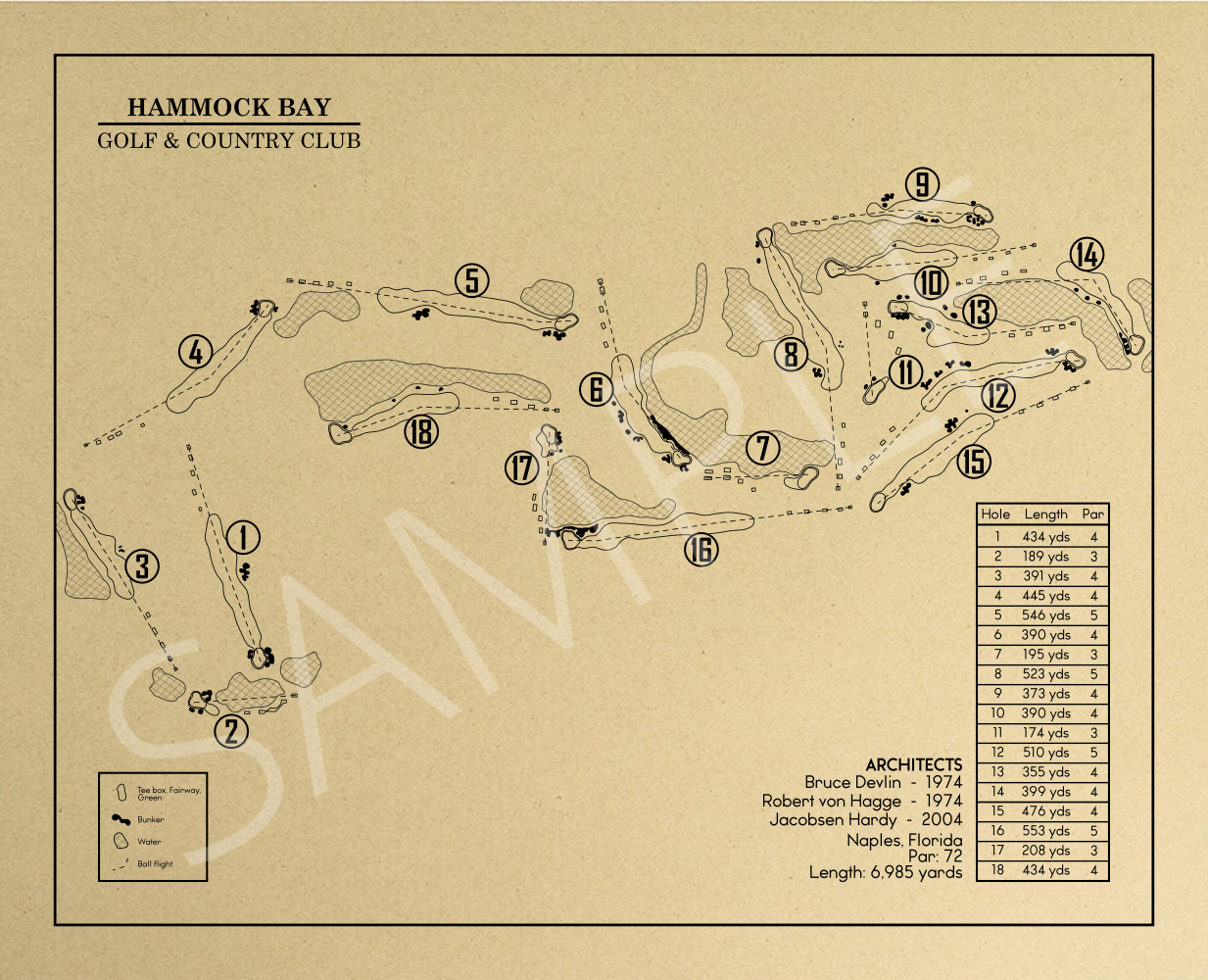 Hammock Bay Golf & Country Club Outline (Print)