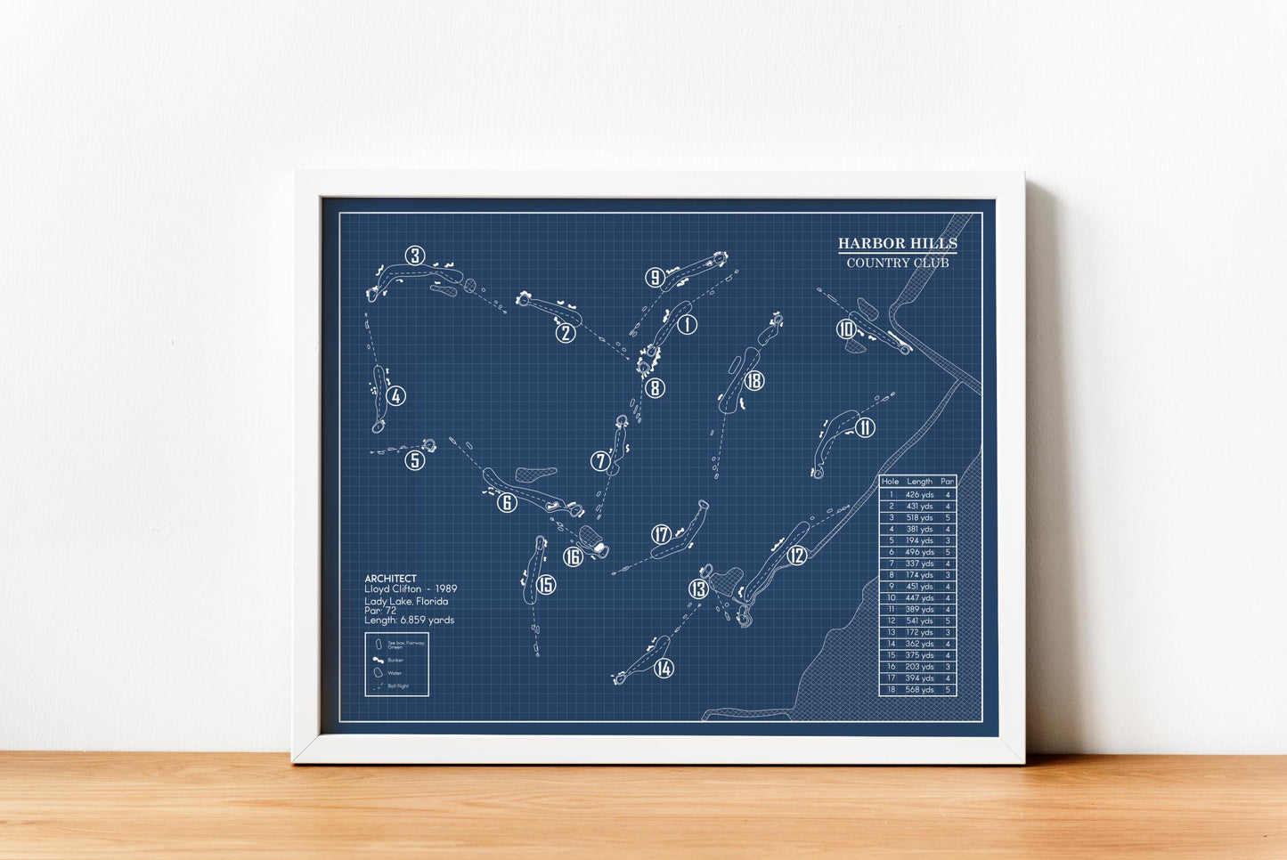 Harbor Hills Country Club Blueprint (Print)