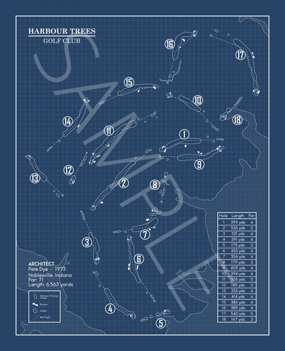 Harbour Trees Golf Club Blueprint (Print)