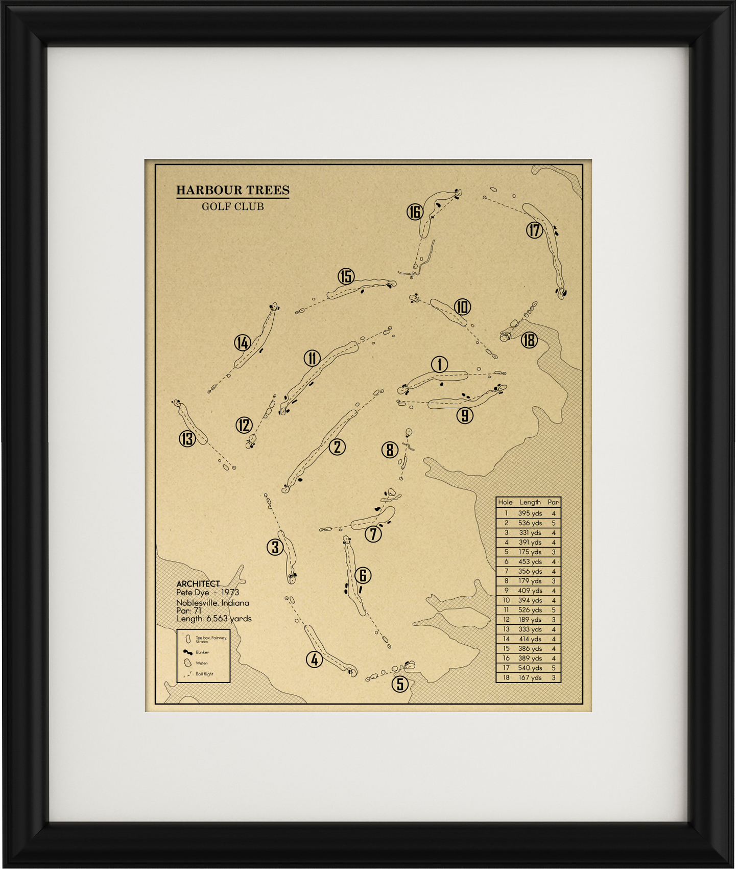 Harbour Trees Golf Club Outline (Print)