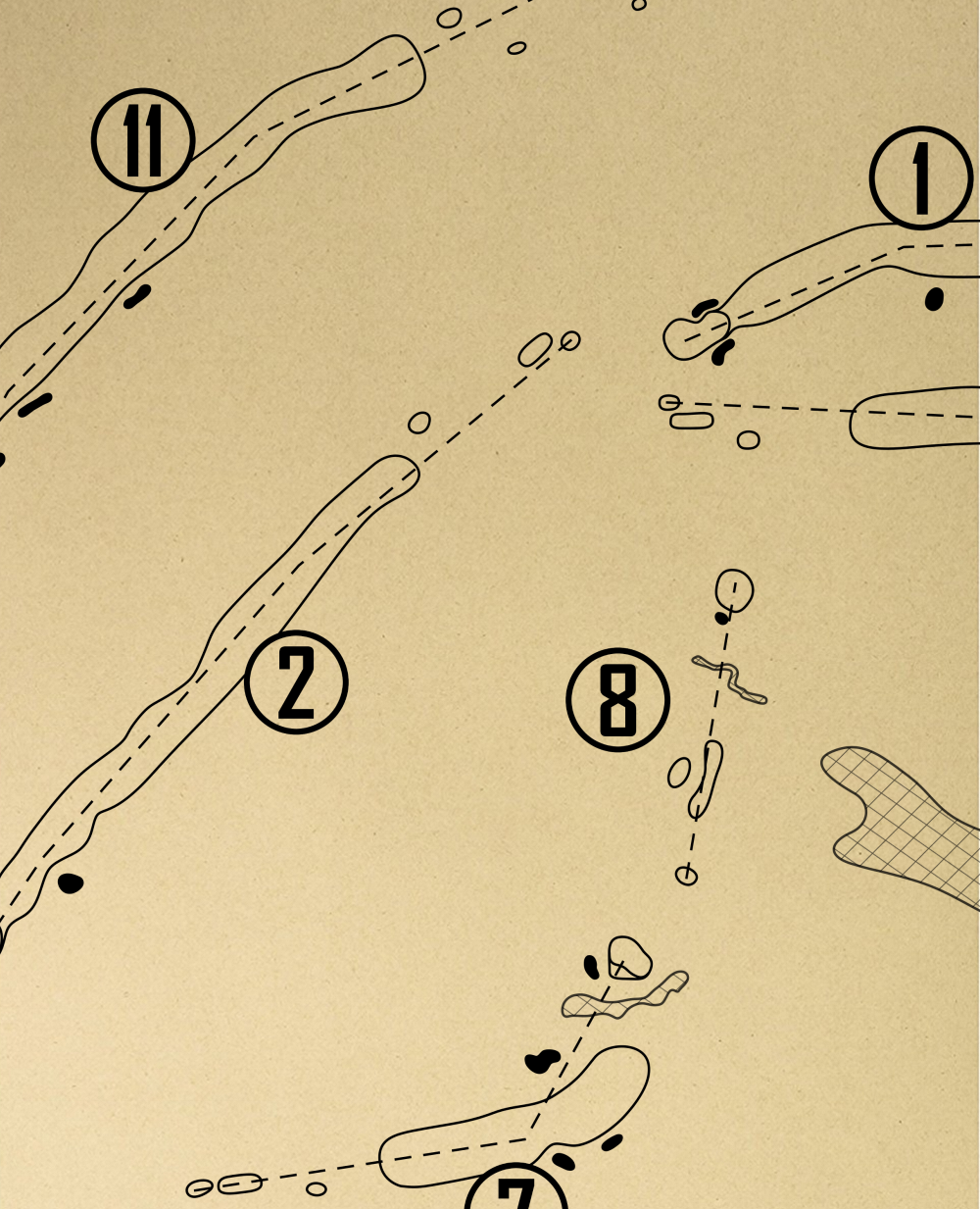 Harbour Trees Golf Club Outline (Print)