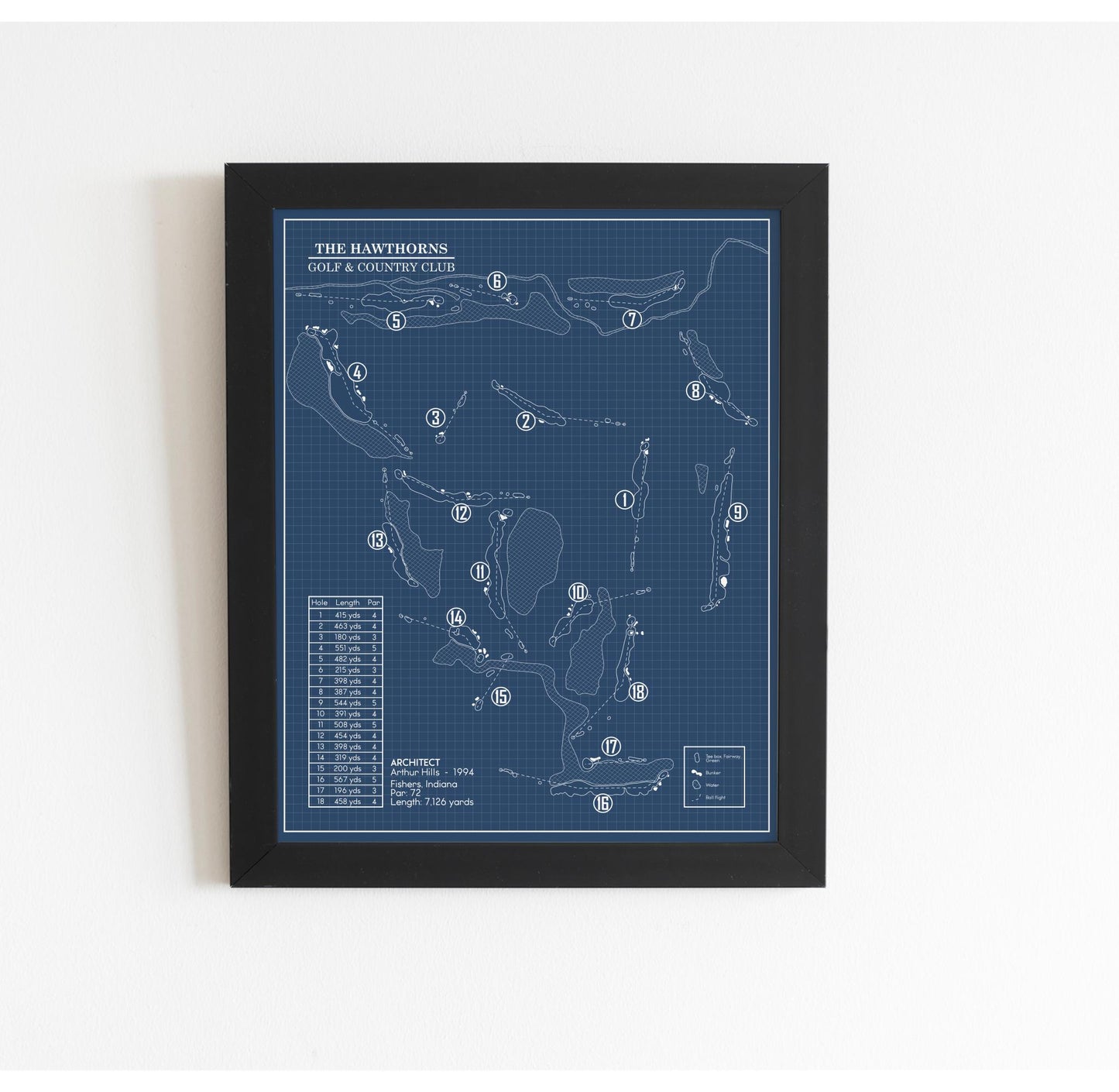 Hawthorns Golf & Country Club Blueprint (Print)