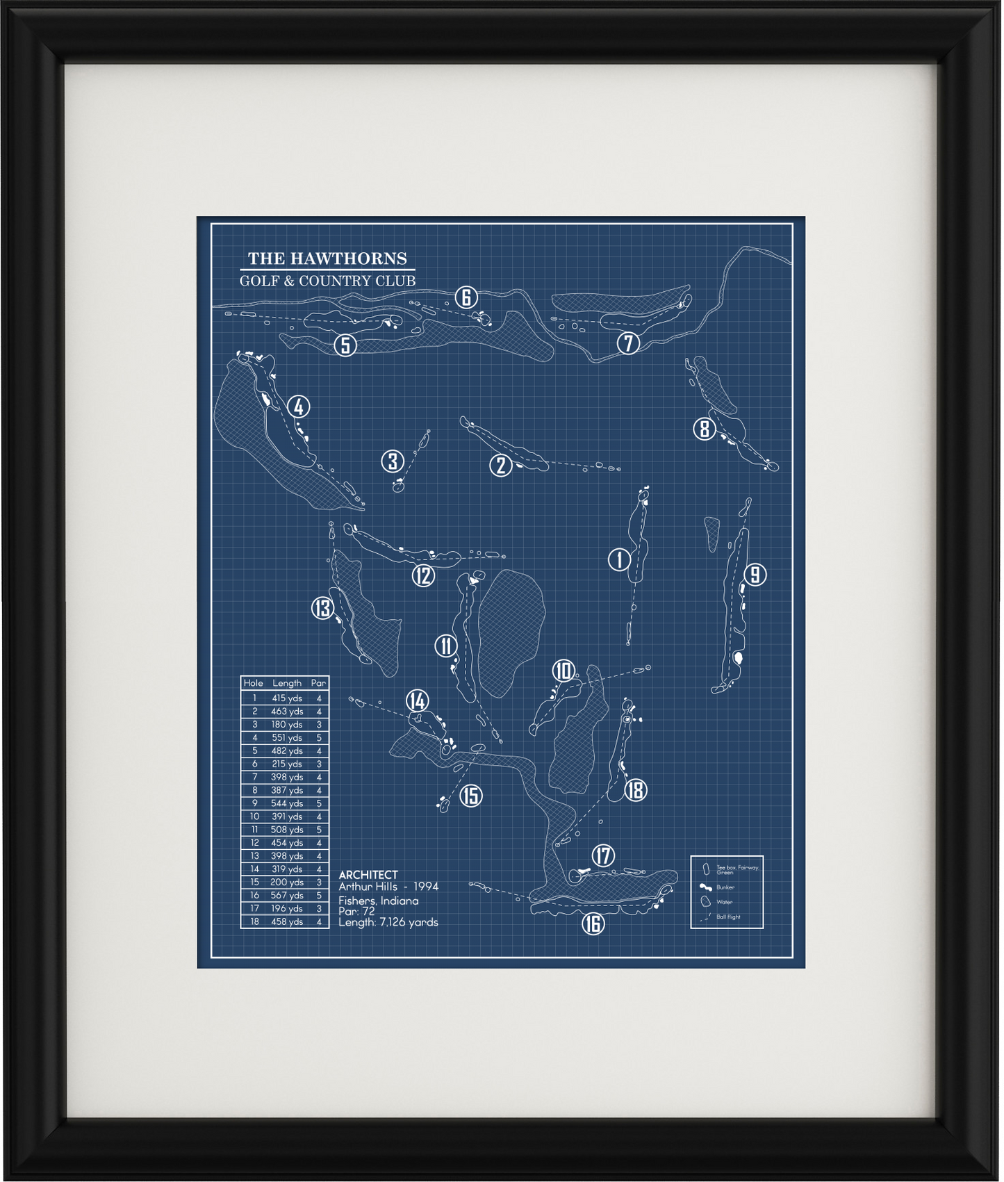 Hawthorns Golf & Country Club Blueprint (Print)