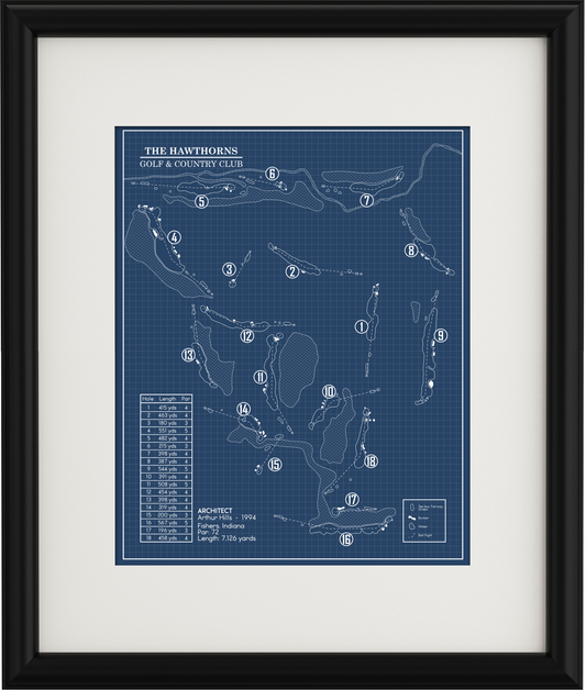 Hawthorns Golf & Country Club Blueprint (Print)