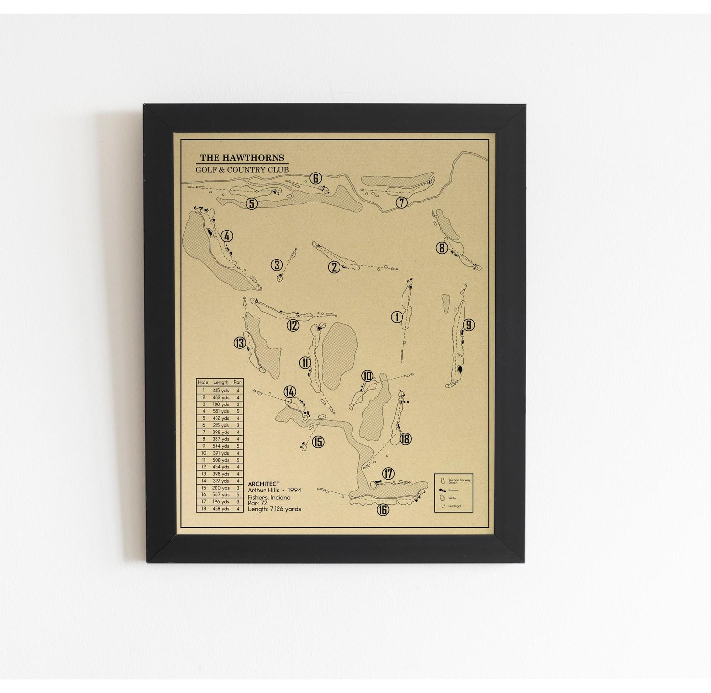 Hawthorns Golf & Country Club Outline (Print)