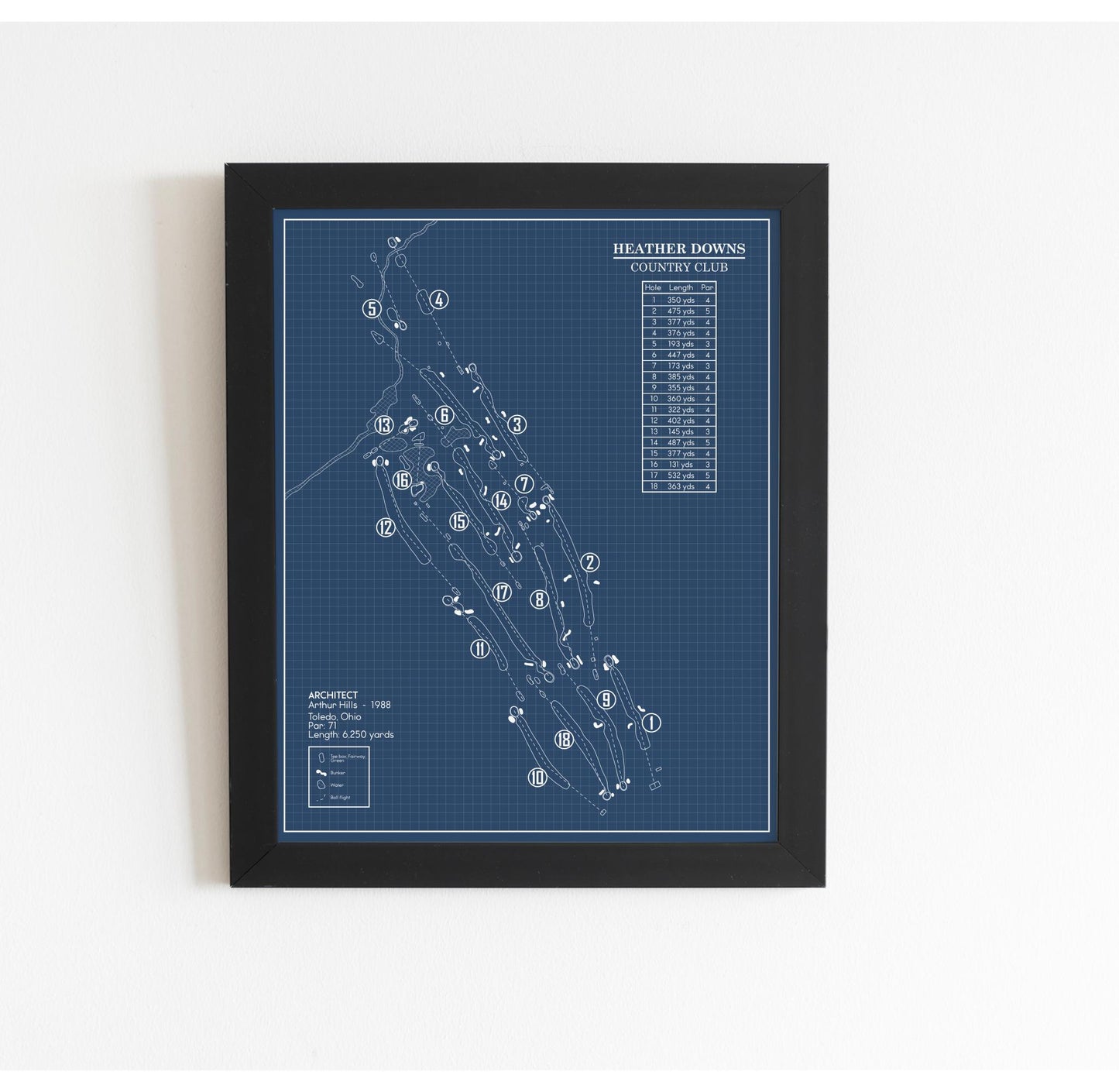 Heather Downs Country Club Blueprint (Print)