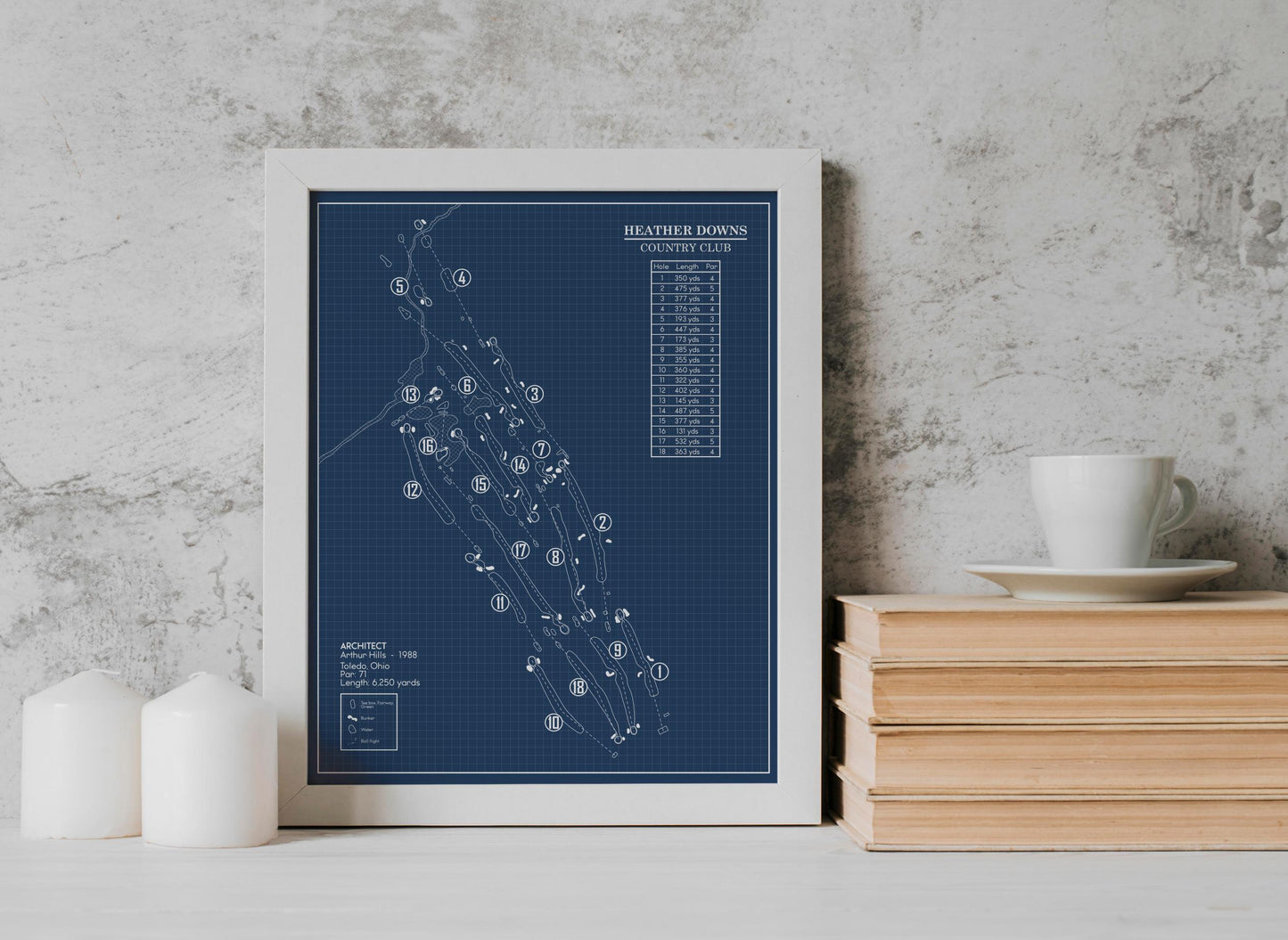 Heather Downs Country Club Blueprint (Print)