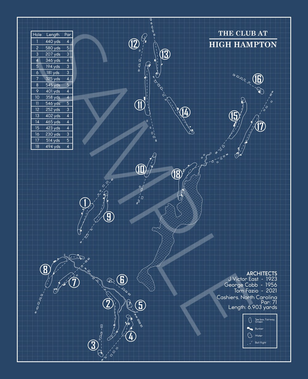 The Club at High Hampton Blueprint (Print)