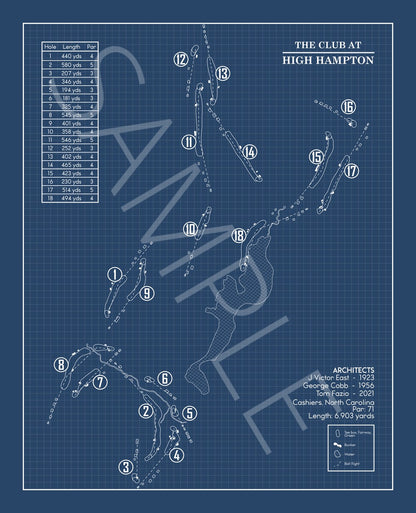 The Club at High Hampton Blueprint (Print)