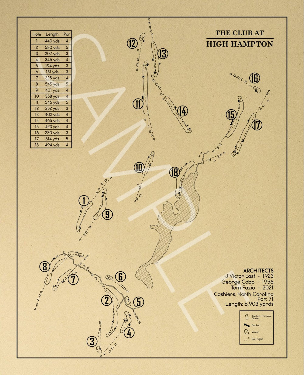 The Club at High Hampton Outline (Print)