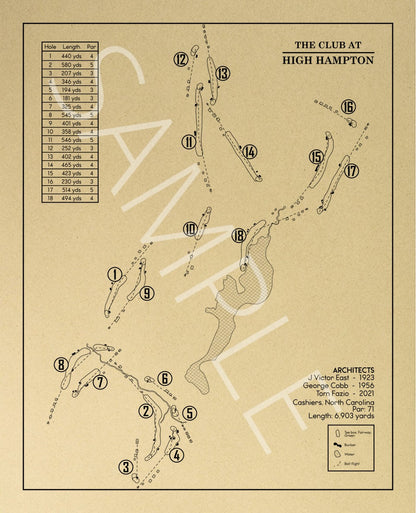 The Club at High Hampton Outline (Print)