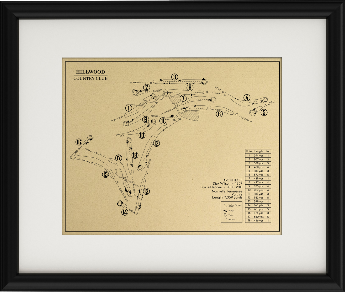 Hillwood Country Club Outline (Print)