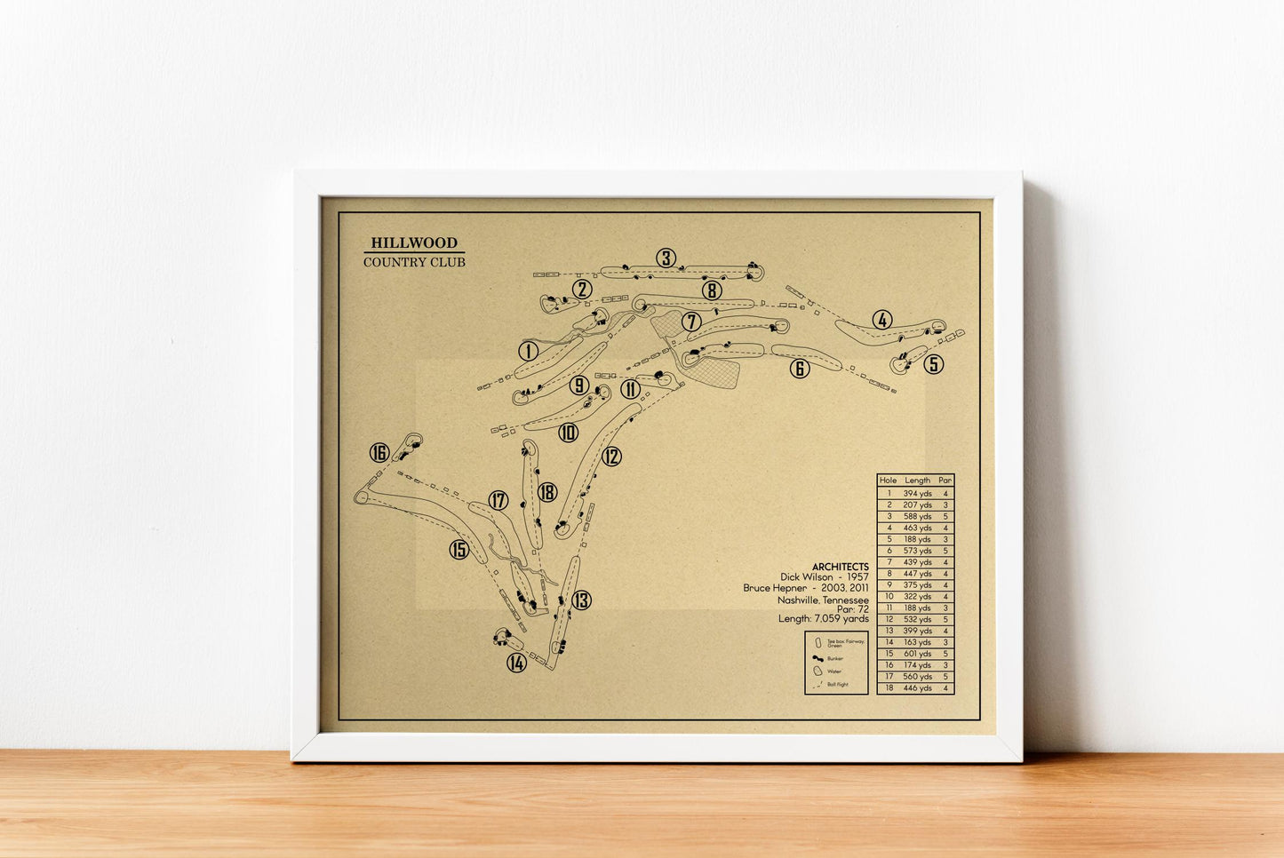 Hillwood Country Club Outline (Print)