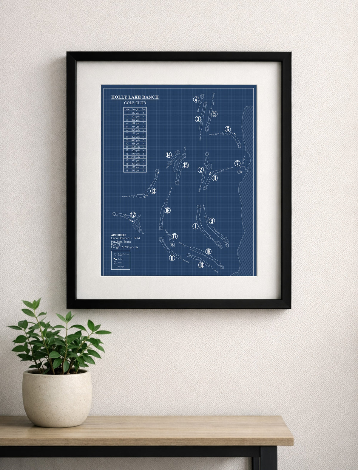 Holly Lake Ranch Golf Club Blueprint (Print)