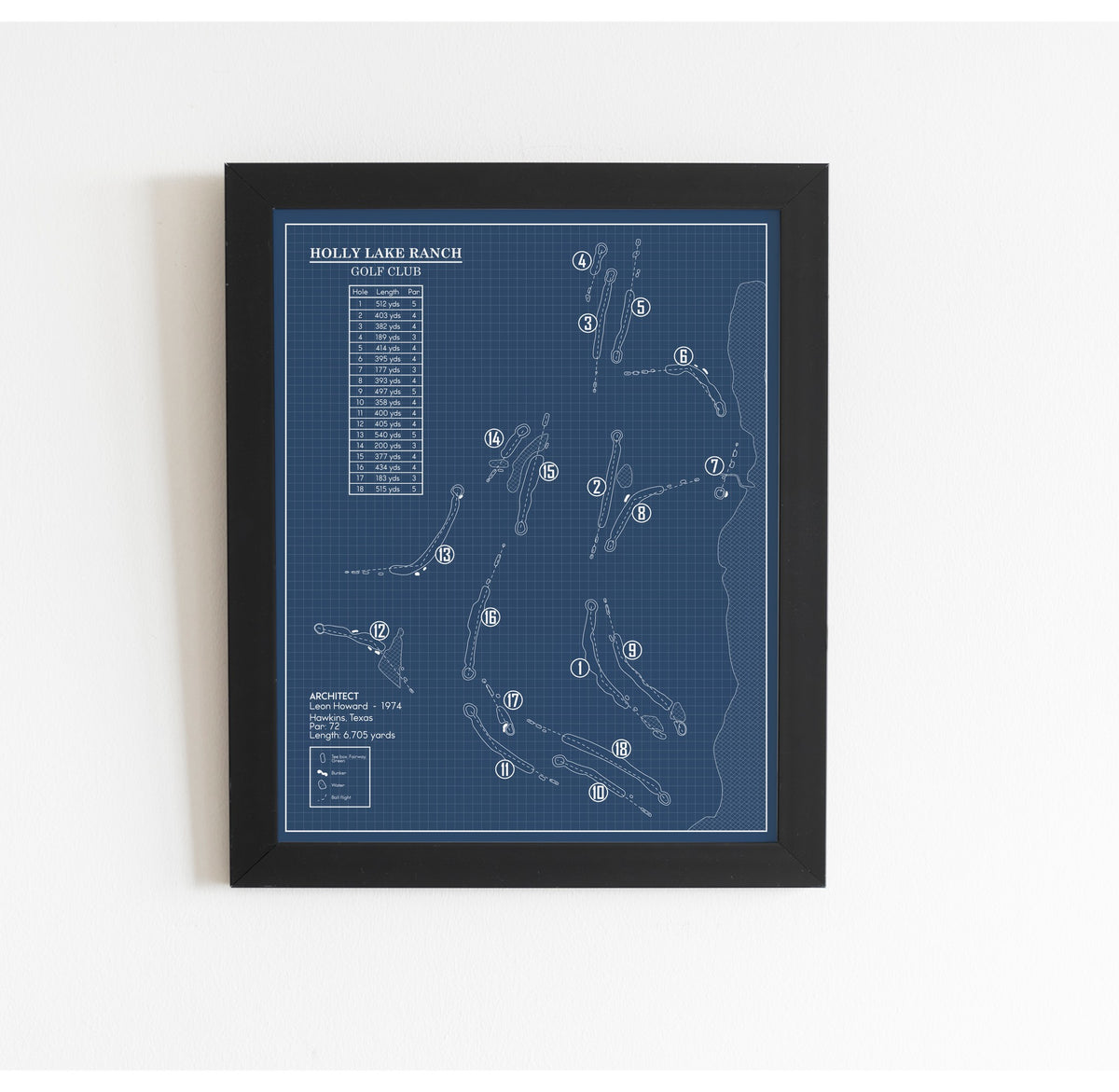 Holly Lake Ranch Golf Club Blueprint (Print)