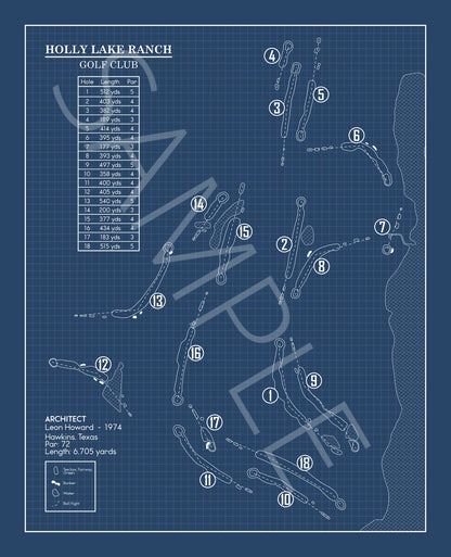Holly Lake Ranch Golf Club Blueprint (Print)