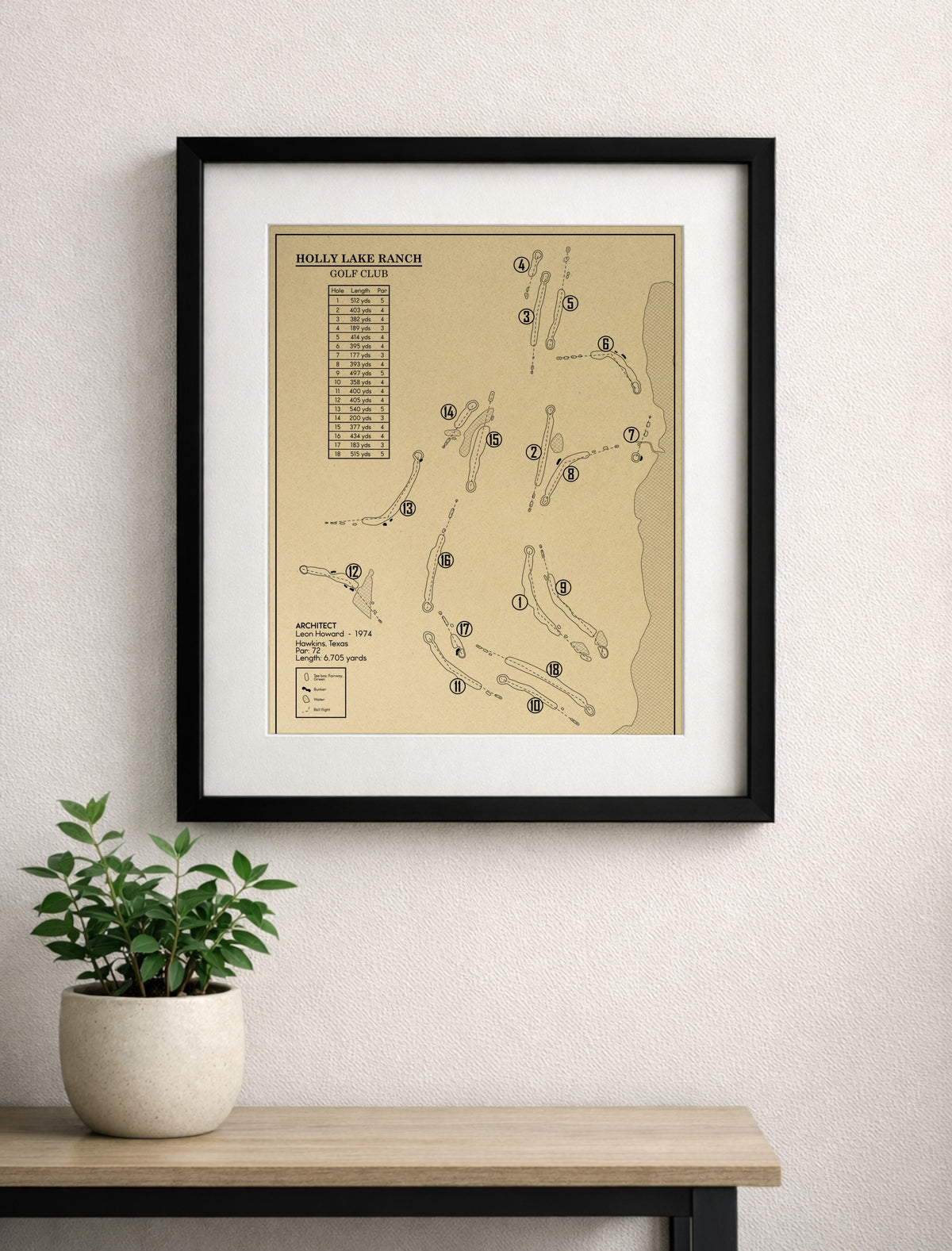Holly Lake Ranch Golf Club Outline (Print)