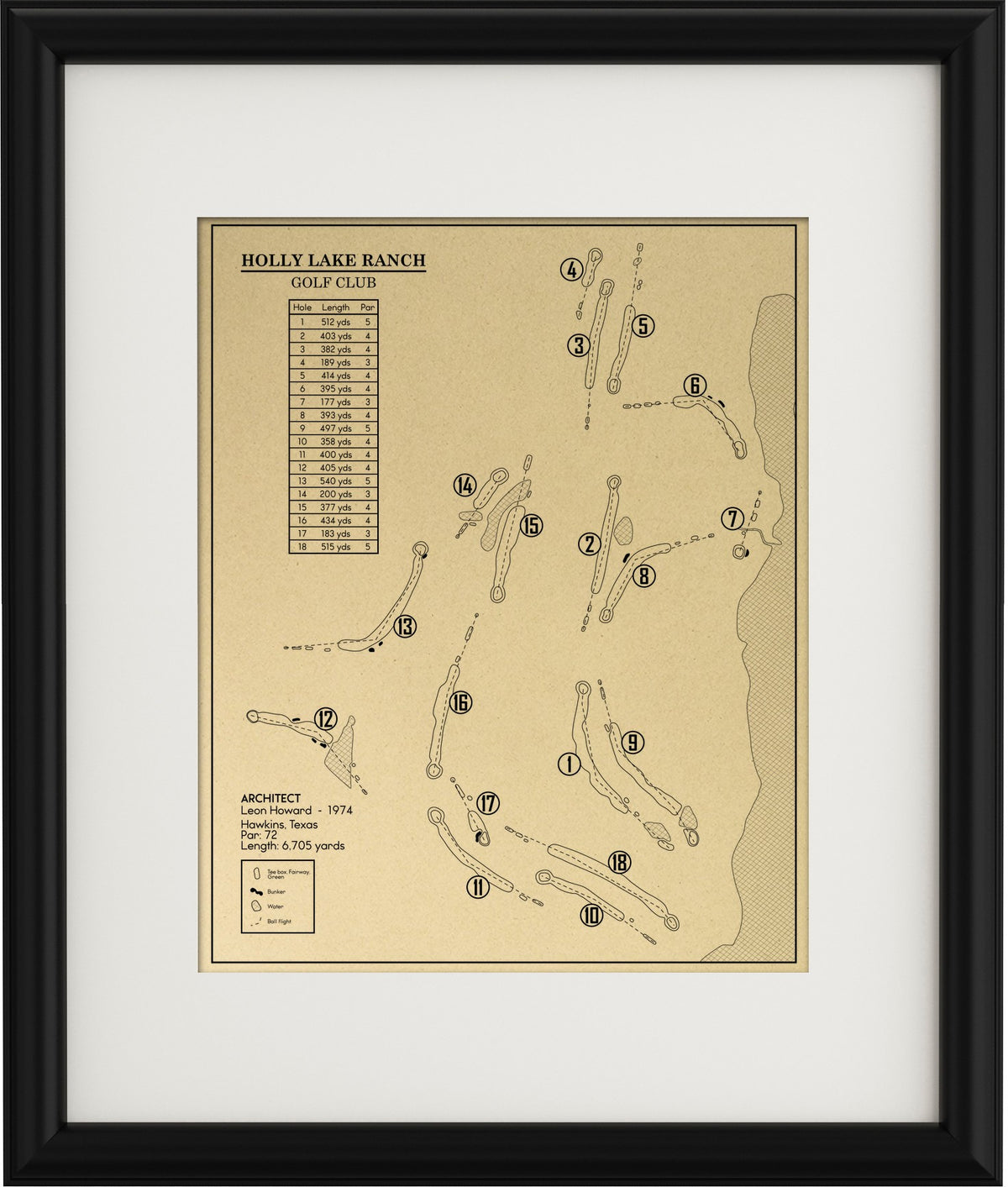 Holly Lake Ranch Golf Club Outline (Print)