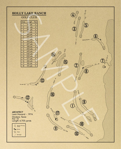 Holly Lake Ranch Golf Club Outline (Print)