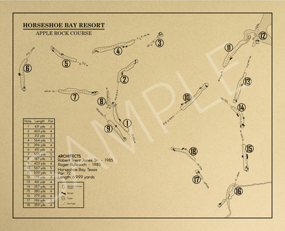 Horseshoe Bay Resort Apple Rock Course Outline (Print)