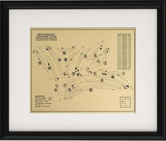 Hot Springs Country Club Arlington Course Outline (Print)
