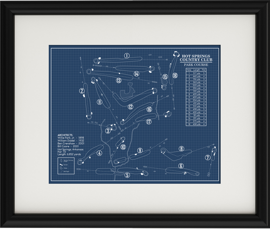 Hot Springs Country Club Parks Course Blueprint (Print)