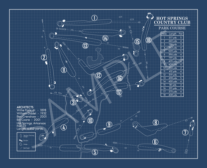 Hot Springs Country Club Parks Course Blueprint (Print)