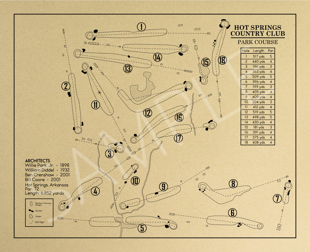Hot Springs Country Club Parks Course Outline (Print)