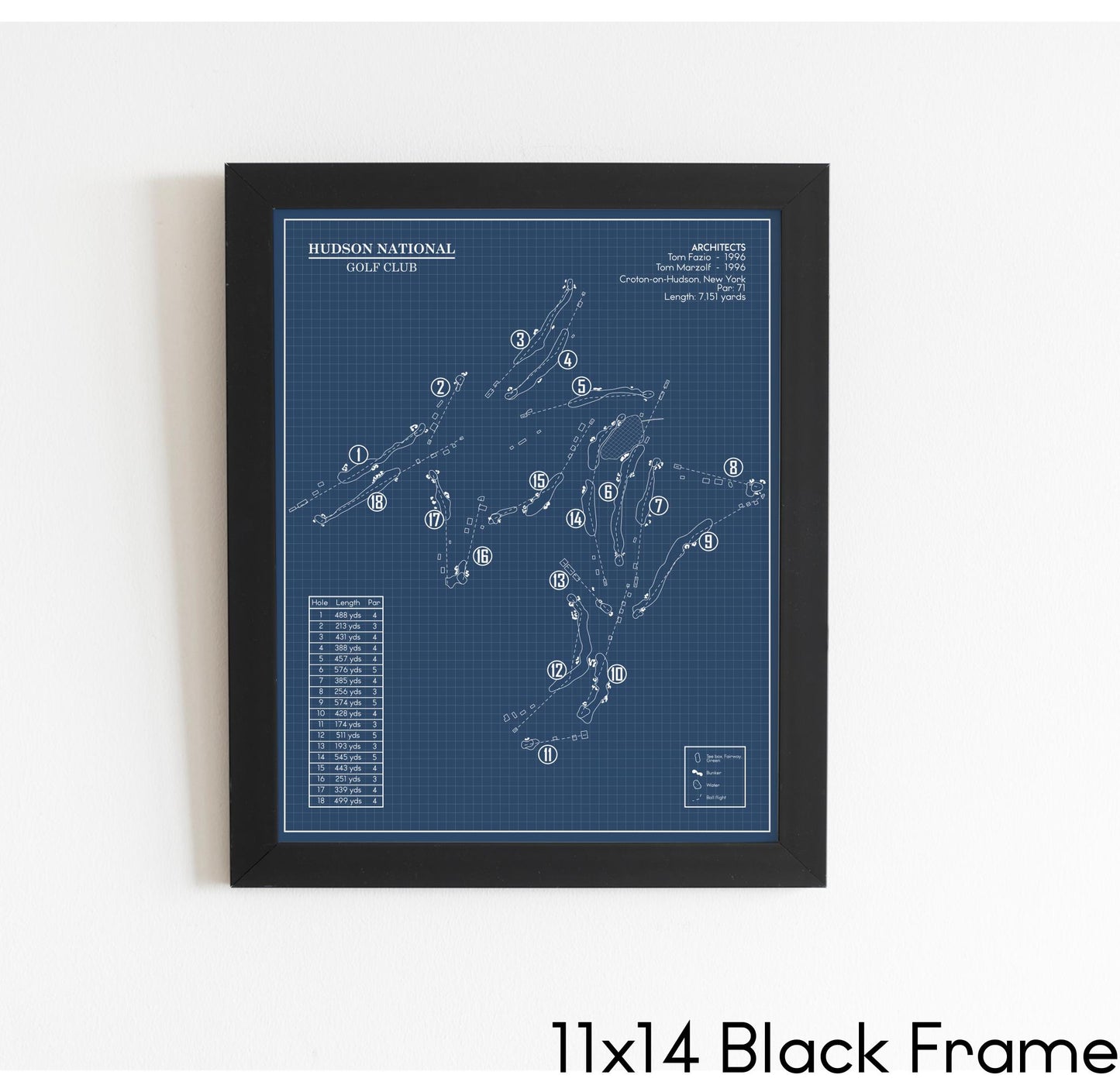 Hudson National Golf Club Blueprint (Print)