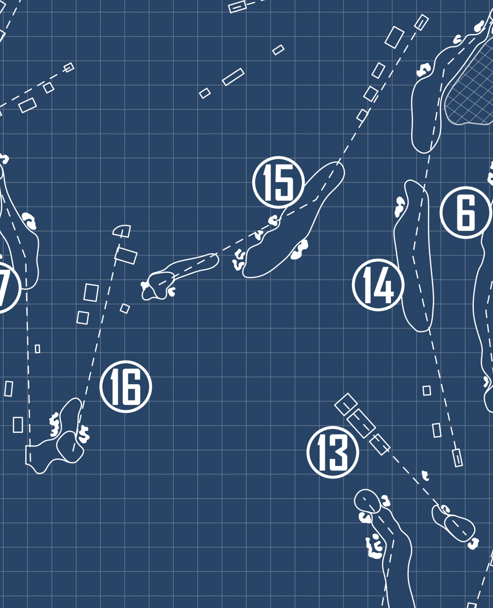 Hudson National Golf Club Blueprint (Print)