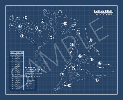 Indian Hills Country Club Blueprint (Print)