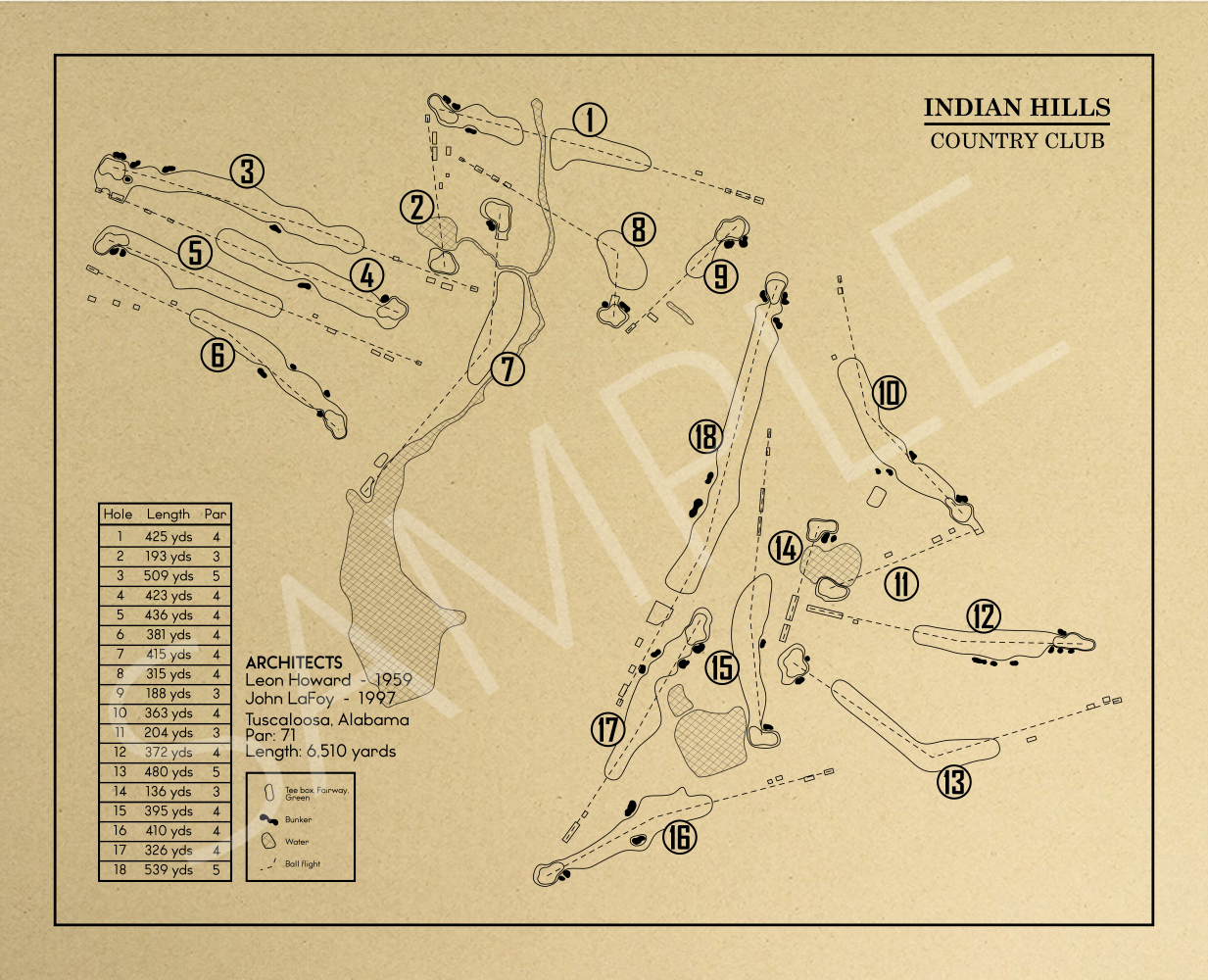 Indian Hills Country Club Outline (Print)