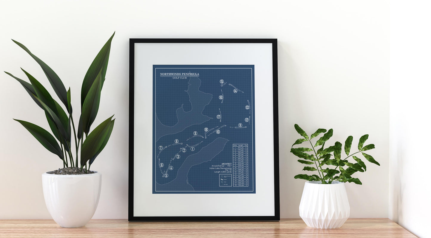 Northwinds Peninsula Golf Club Blueprint (Print)
