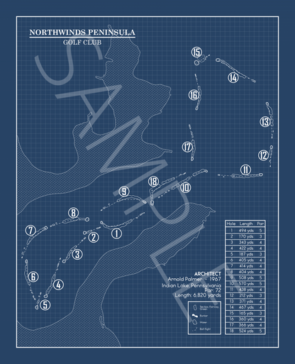 Northwinds Peninsula Golf Club Blueprint (Print)