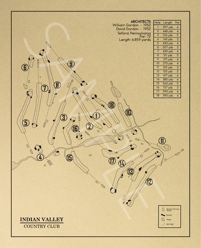 Indian Valley Country Club Outline (Print)