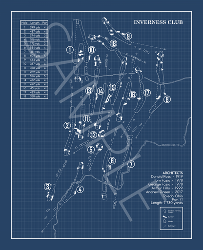 Inverness Club Blueprint (Print)