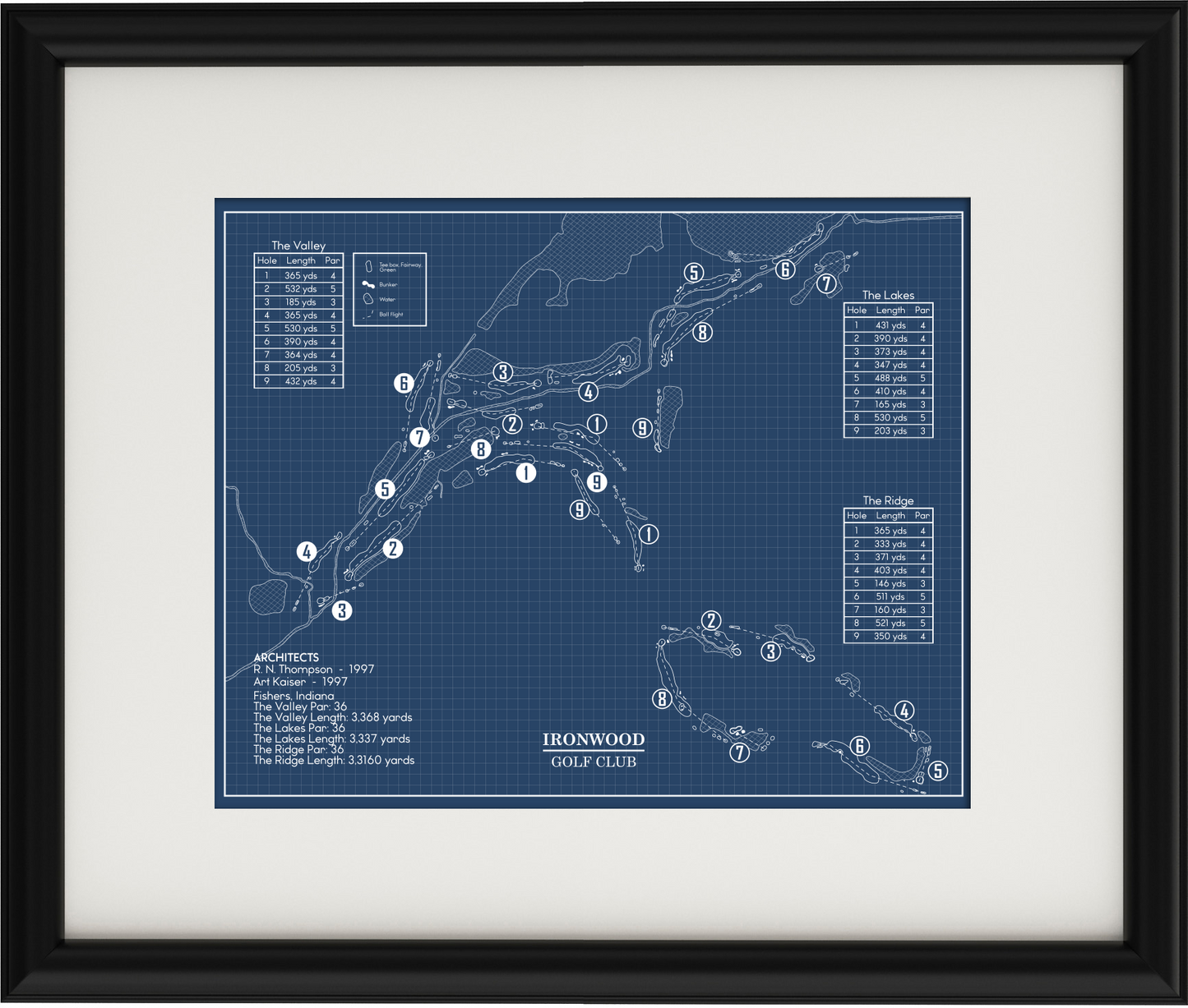 Ironwood Golf Club Blueprint (Print)