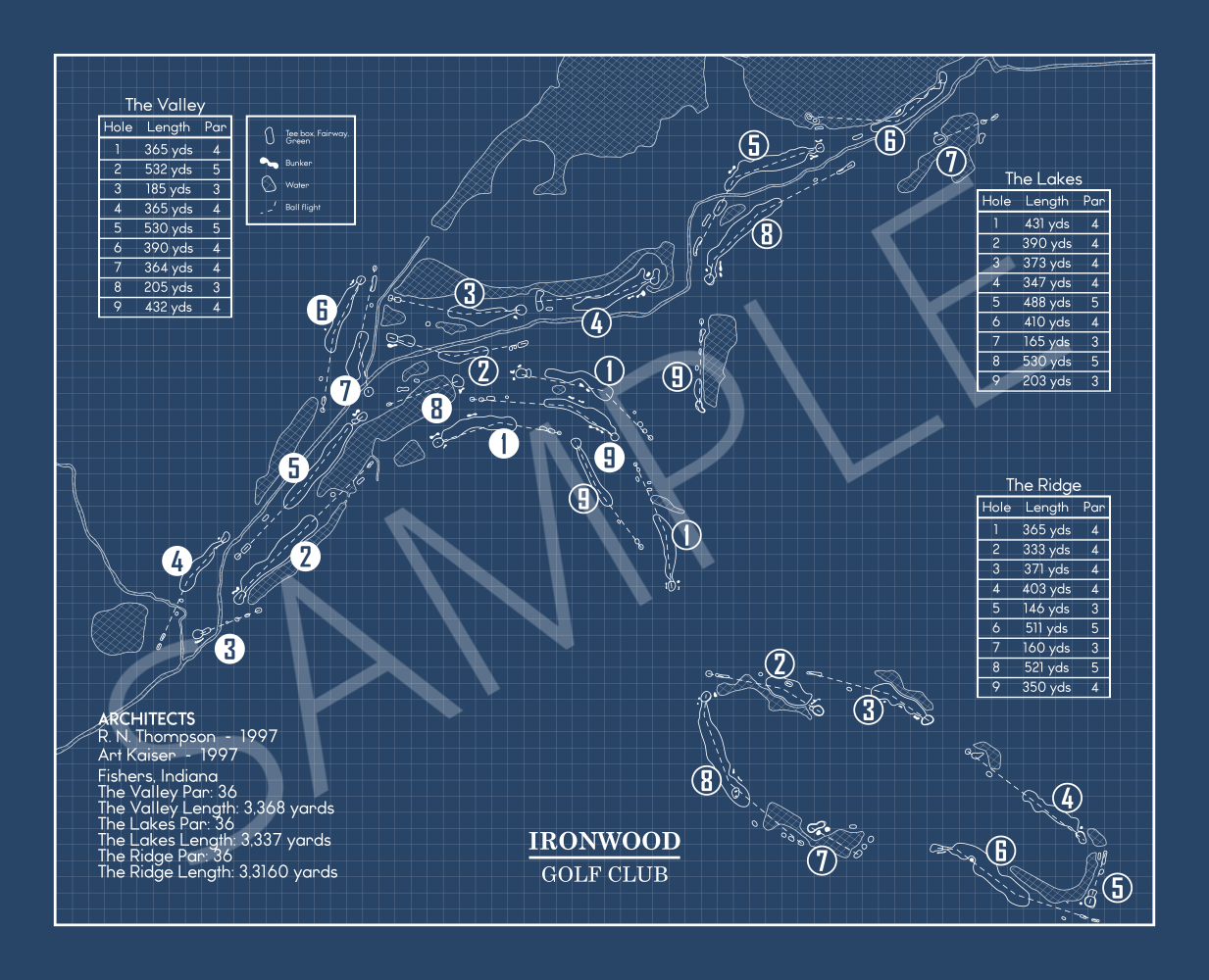 Ironwood Golf Club Blueprint (Print)